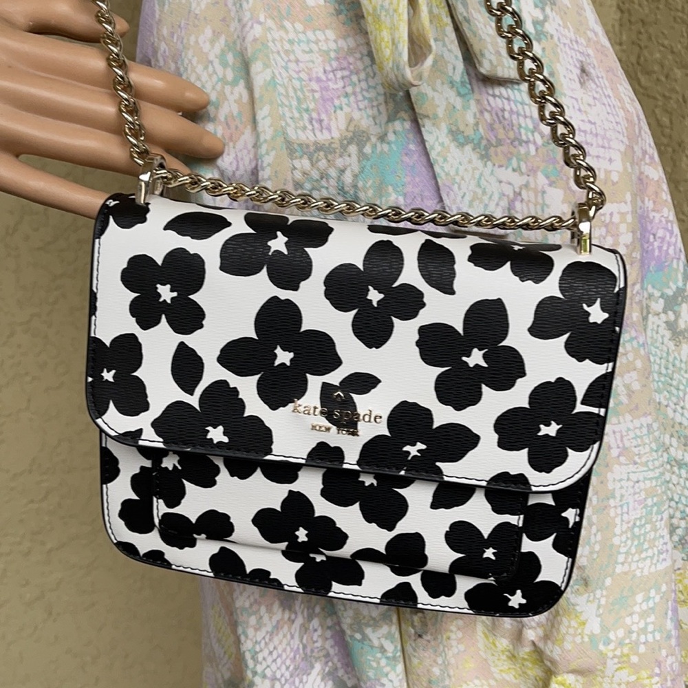 Kate Spade remi graphic blooms flap chain crossbody - Picture 13 of 16